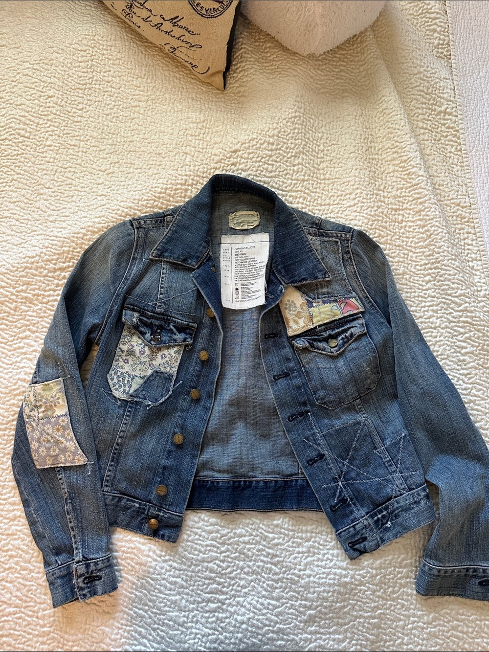 Current/Elliott Indigo Denim Patchwork Jacket - size 1